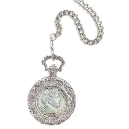 AMERICAN COIN TREASURES American Coin Treasures 11451 Silver Barber Half Dollar Pocket Watch 11451